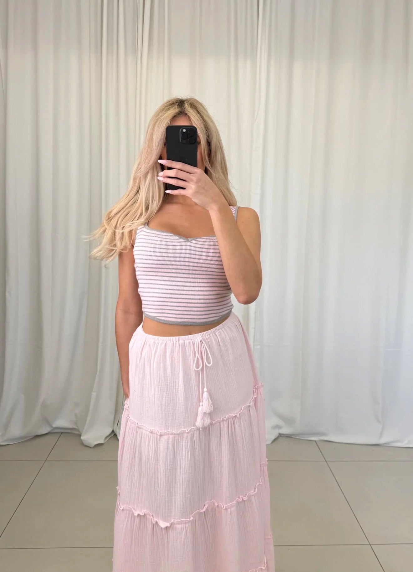 ⊹ VERO Top Grey/Rose ⊹