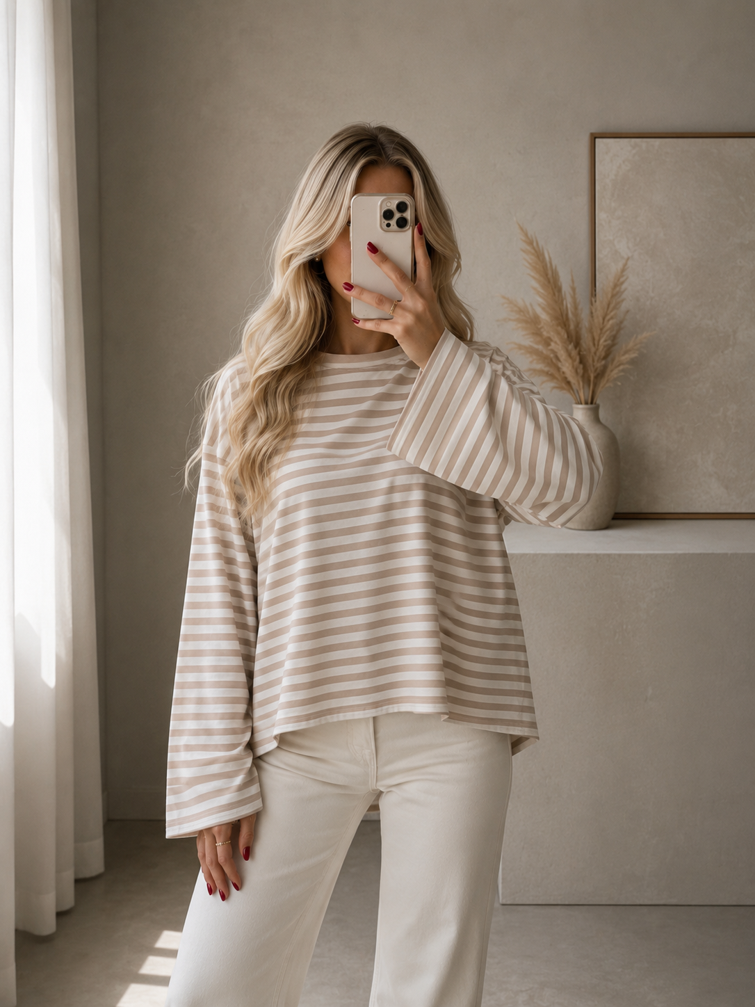 ⊹ MISSY Pullover Beige/White ⊹