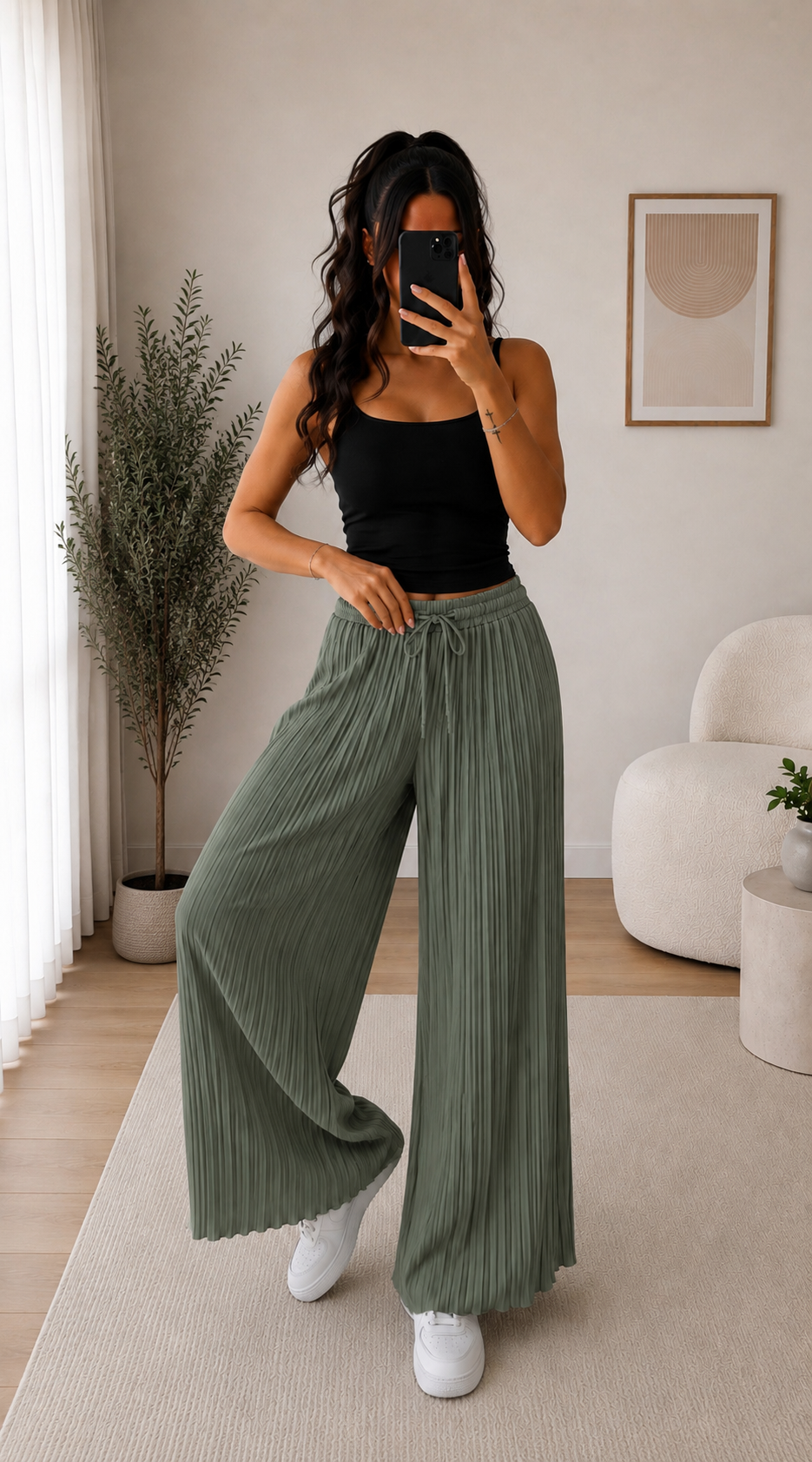⊹ PAULA Plisseehose Khaki ⊹