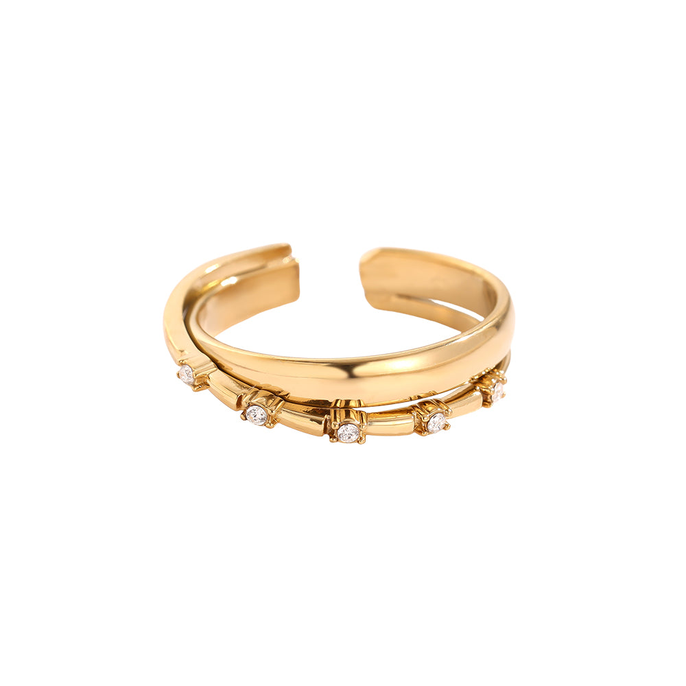 ⊹ TRINY DOUBLE Ring Gold ⊹