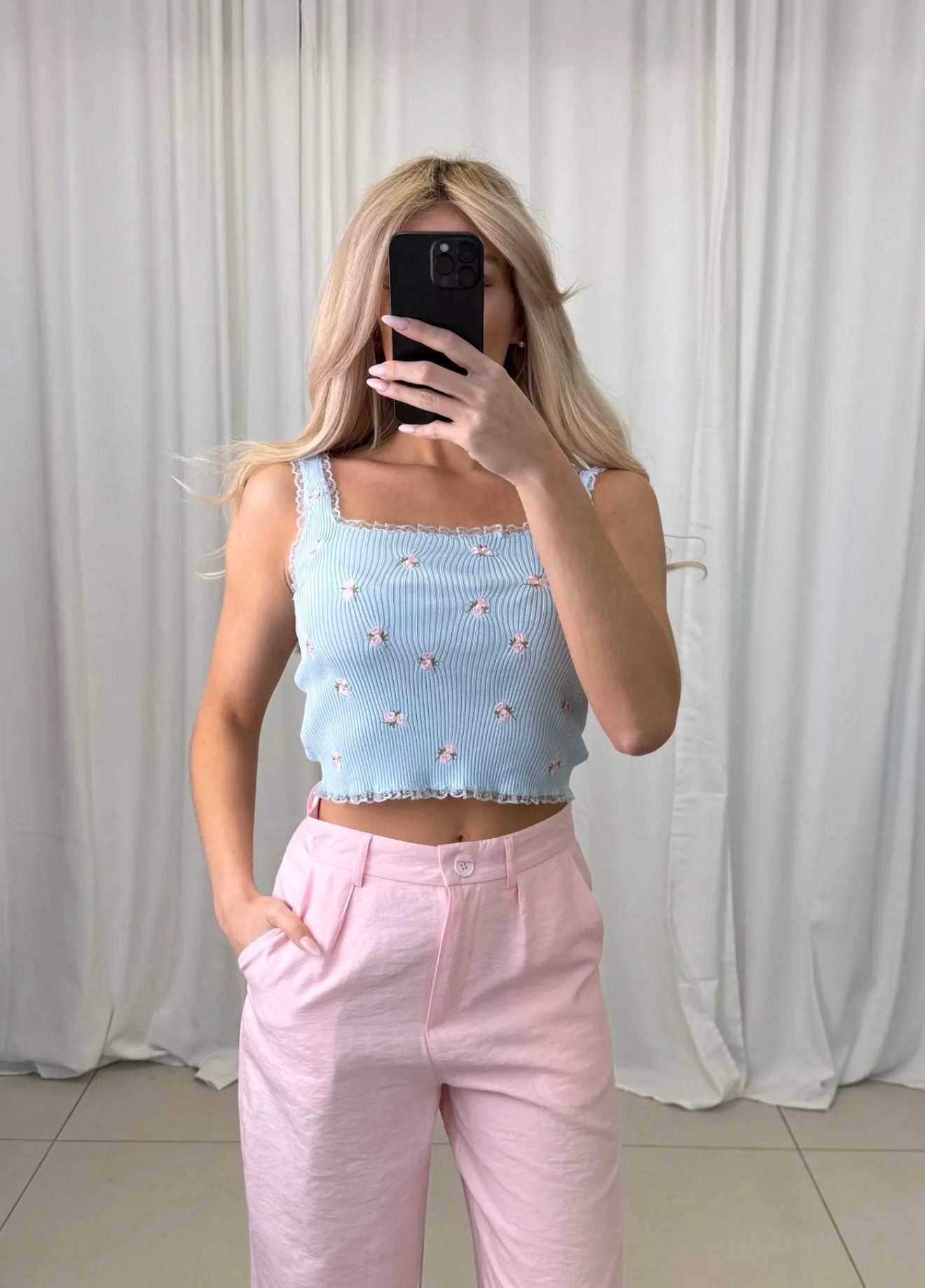 ⊹ FLOWER Top Blue ⊹