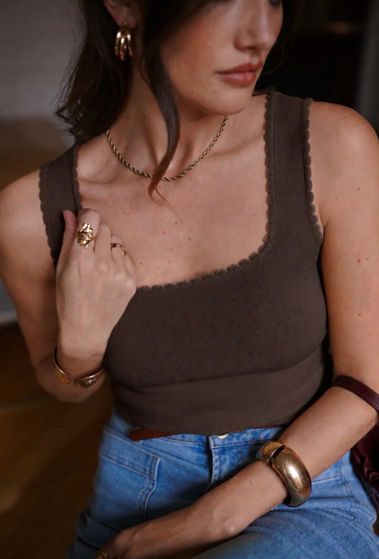 ⊹ HELI Top Brown ⊹