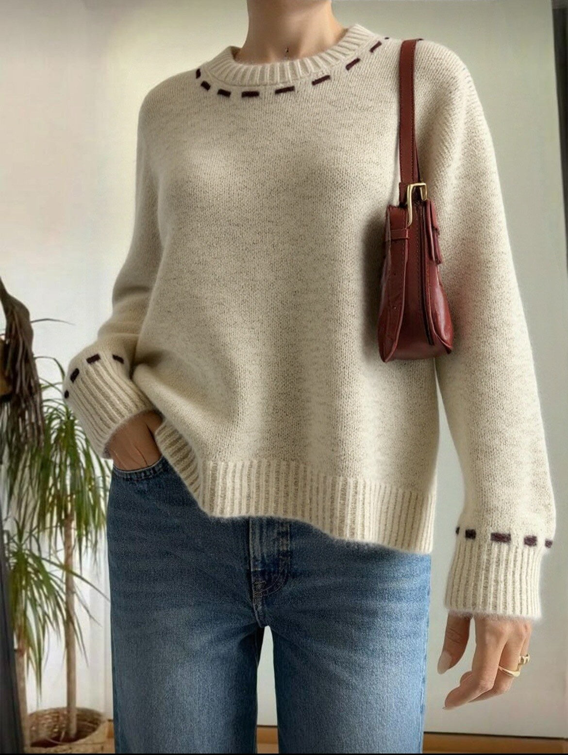 ⊹ FLORA Strickpullover Creme ⊹