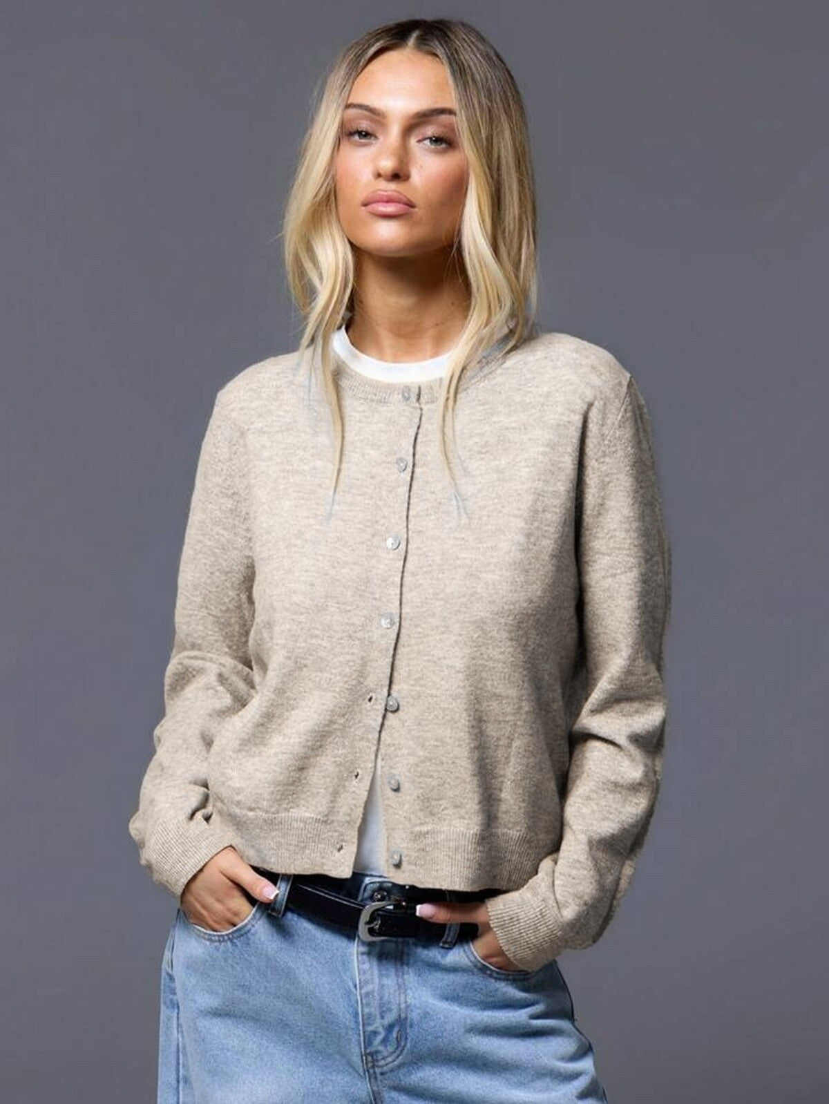 ⊹ BELLA Strickjacke Beige ⊹