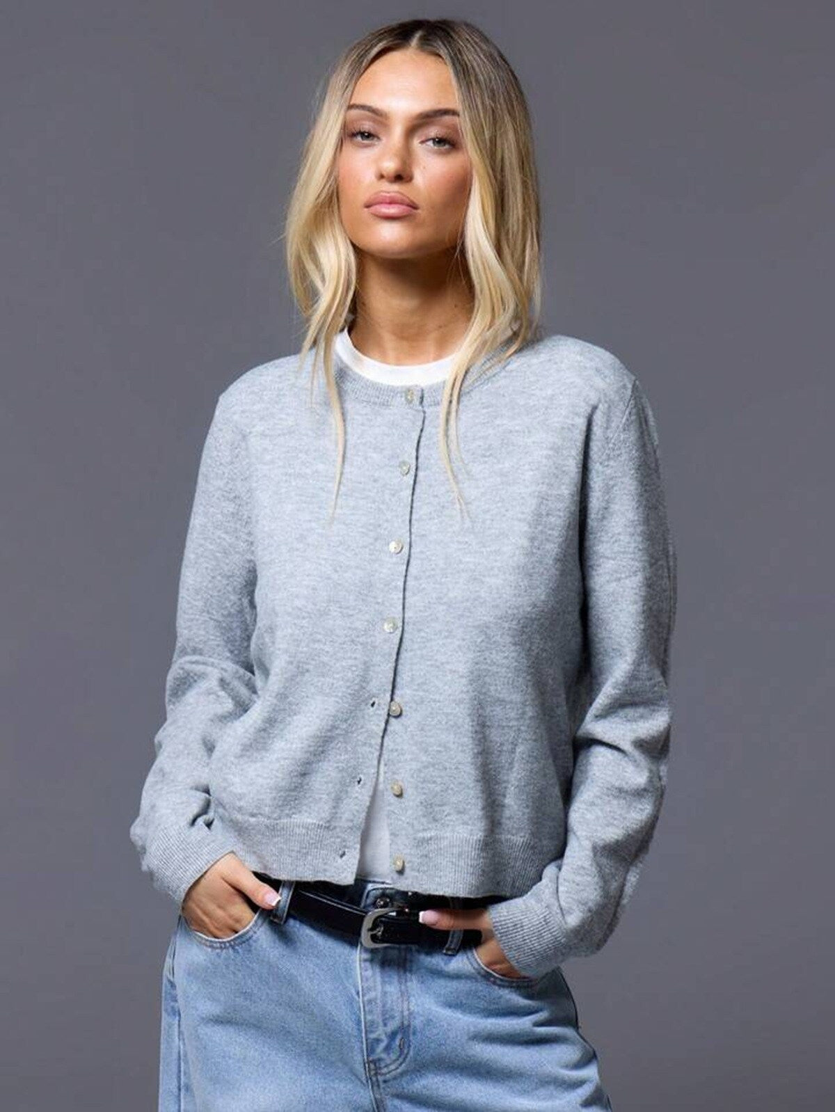 ⊹ BELLA Strickjacke Grau ⊹