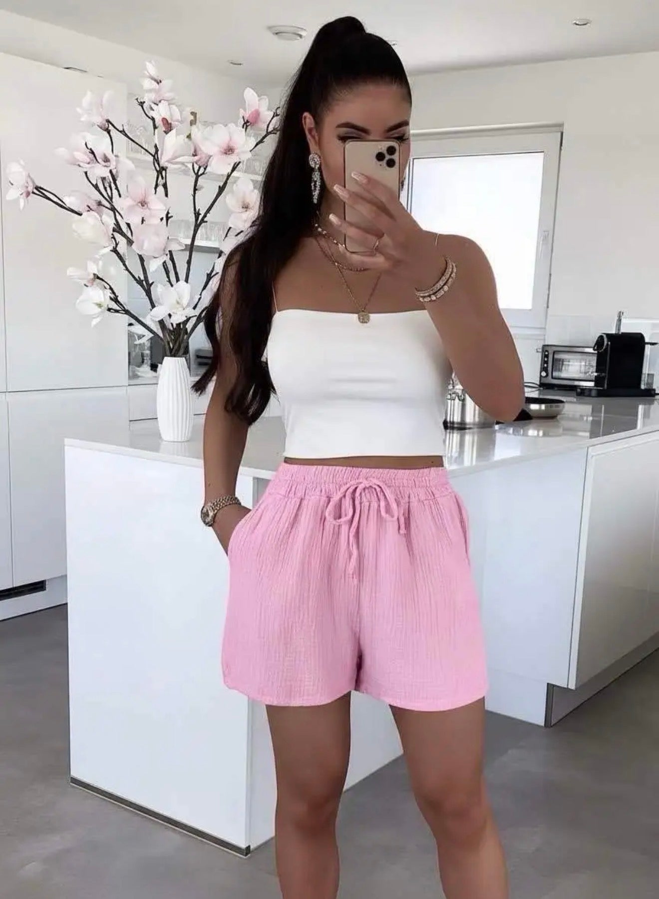 ⊹ FELINA Musselin Hose Rose ⊹