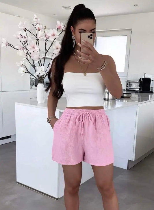 ⊹ FELINA Musselin Hose Rose ⊹