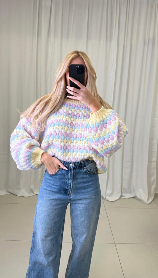 ⊹ CANDY POPS Strickpullover Blue/Yellow ⊹