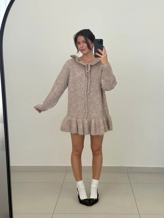 ⊹ PAYTON Strickpullover/ kleid Taupe ⊹