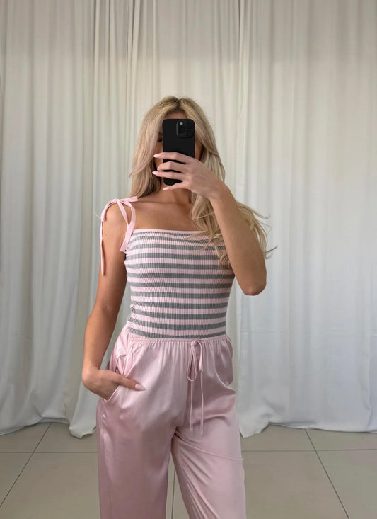 ⊹ PEGGY Top Grey/Rose ⊹