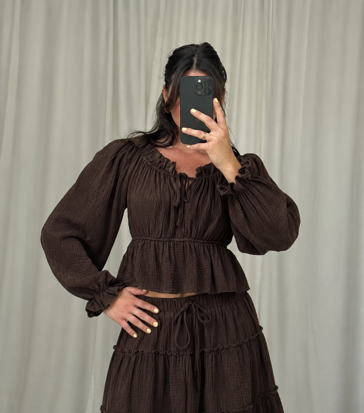 ⊹ CLAUDI Bluse Brown ⊹