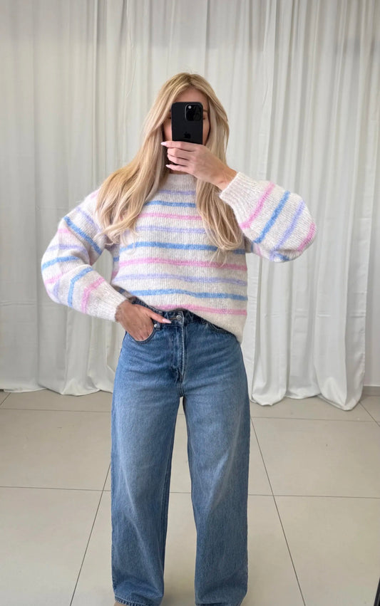 ⊹ CANDY STRIPES Pullover Beige ⊹
