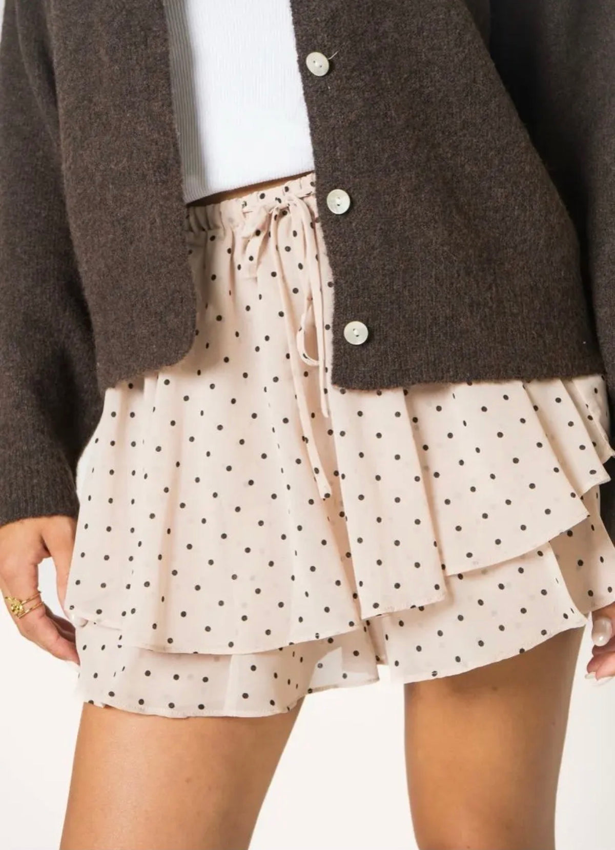 ⊹ DOTS Skort Beige ⊹