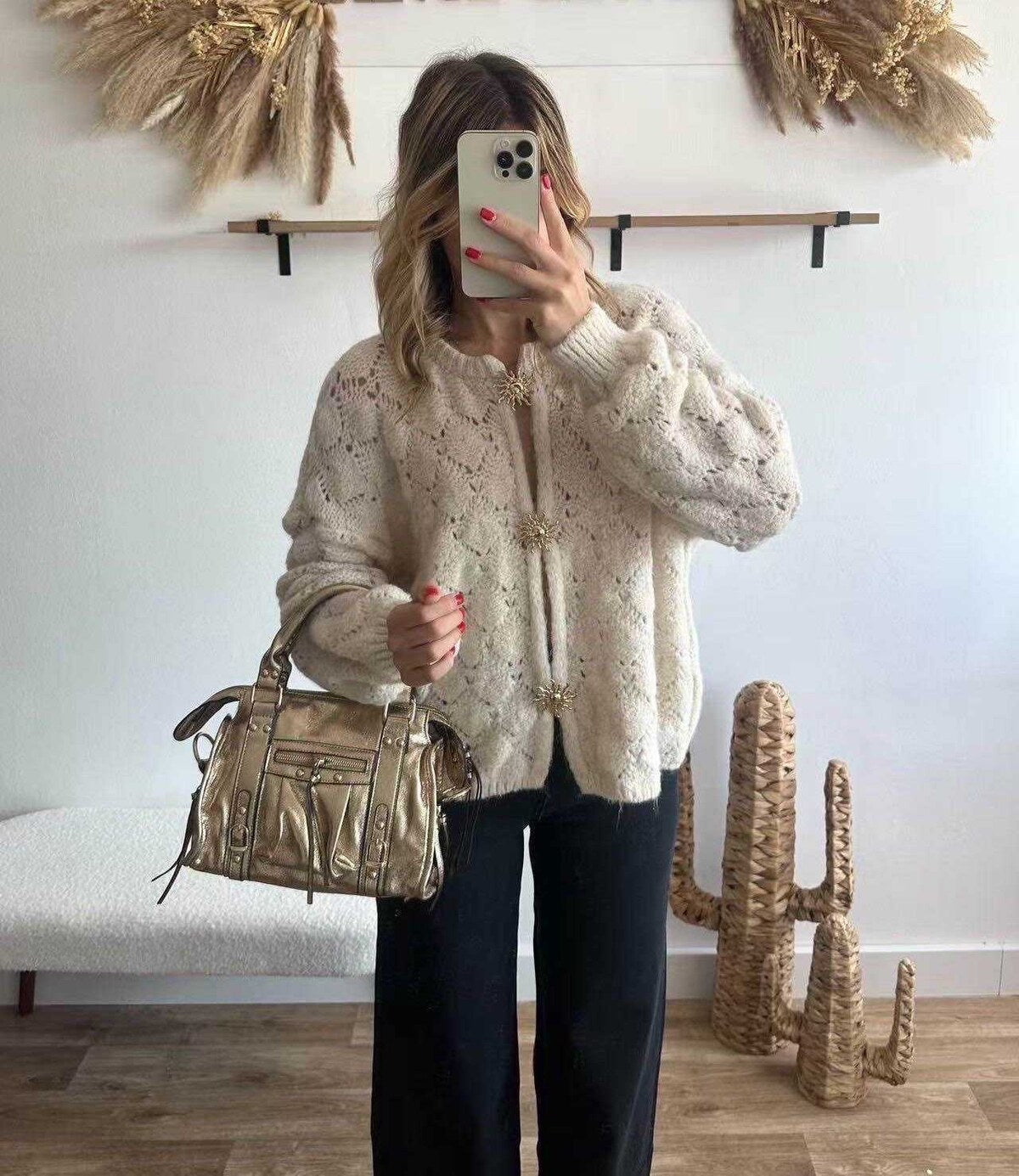 ⊹ LUNA Strickjacke Beige ⊹
