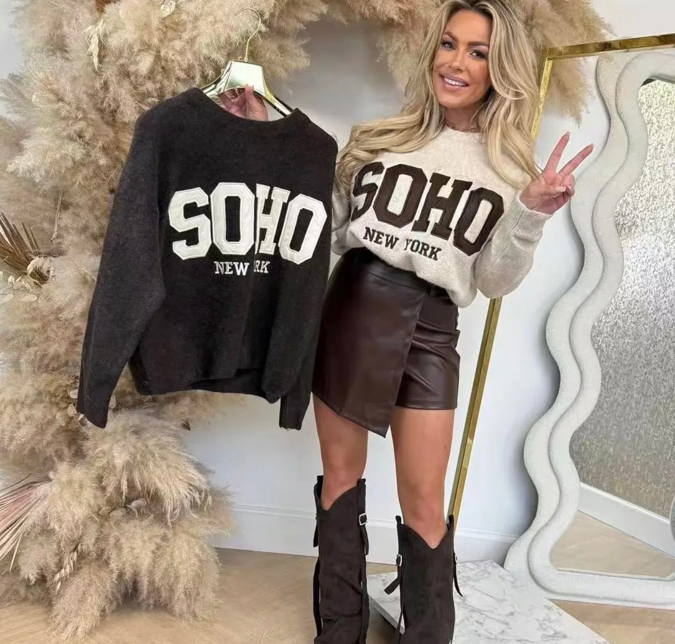 ⊹ SOHO Pullover Brown & Beige ⊹
