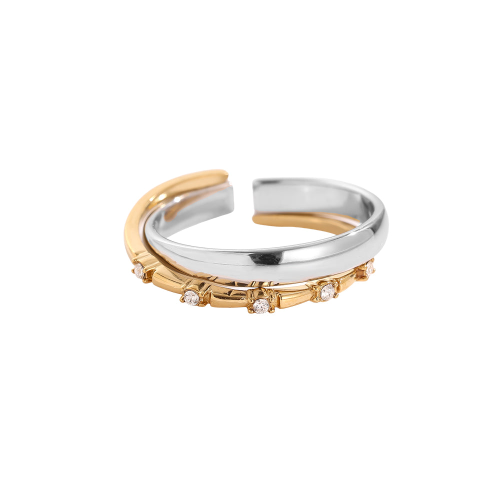 ⊹ TRINY DOUBLE Ring Bicolor ⊹