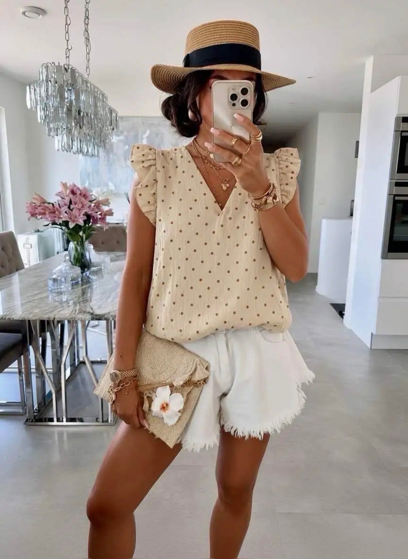⊹ DOTS Bluse Creme ⊹