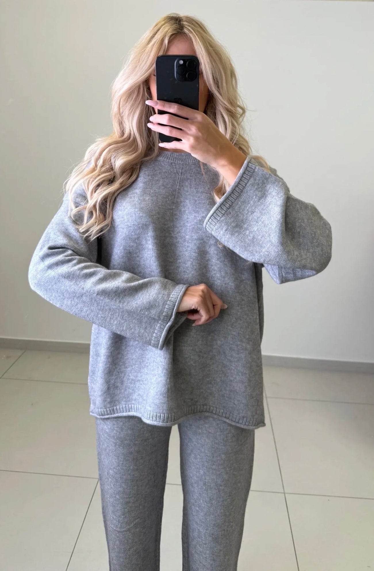 ⊹ COZY Strickpullover Grau ⊹