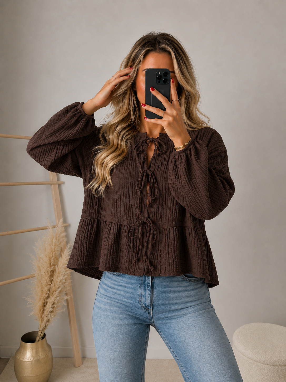 ⊹ SWINNY Bluse Brown ⊹