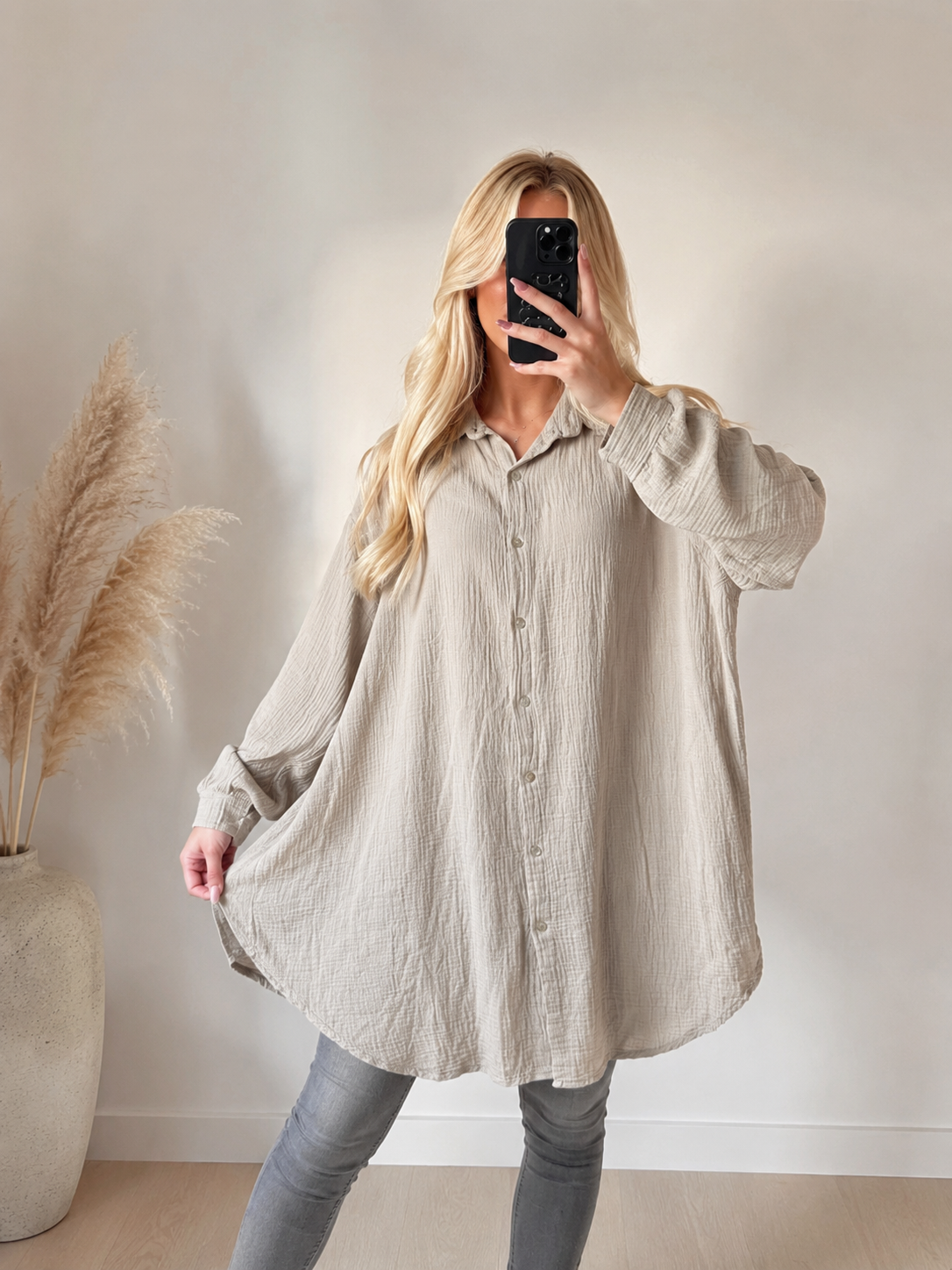 ⊹ VELO Musselinkleid Beige ⊹