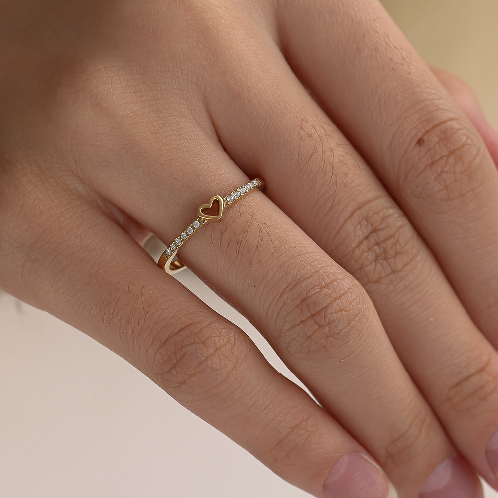 ⊹ HEARTFUL Ring Gold ⊹