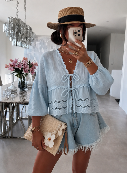 ⊹ FINA Bluse Blue ⊹