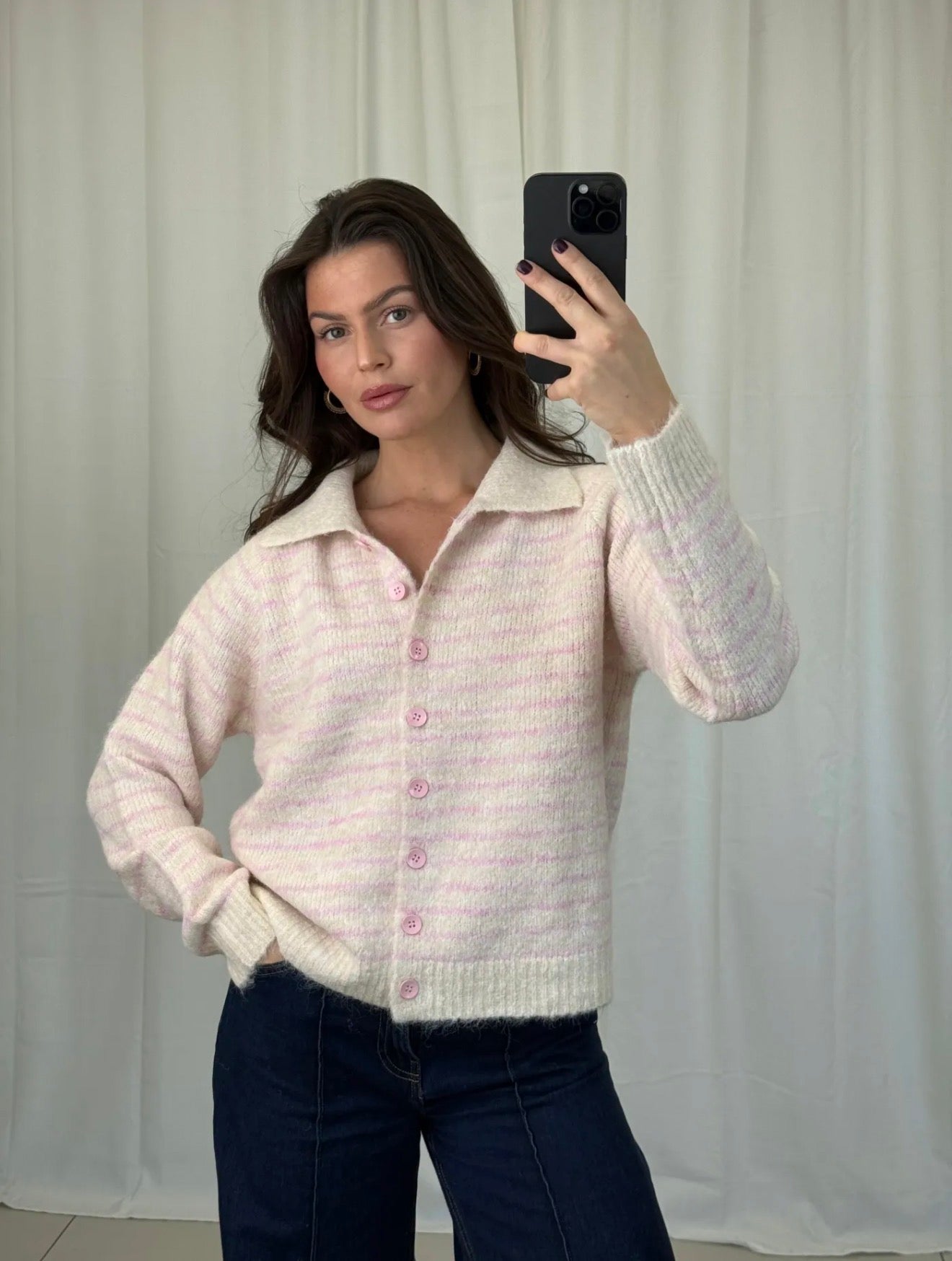 ⊹ SISSI Strickjacke Beige/Rose ⊹