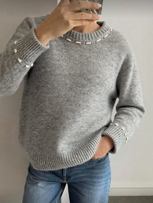 ⊹ FLORA Strickpullover Grau ⊹