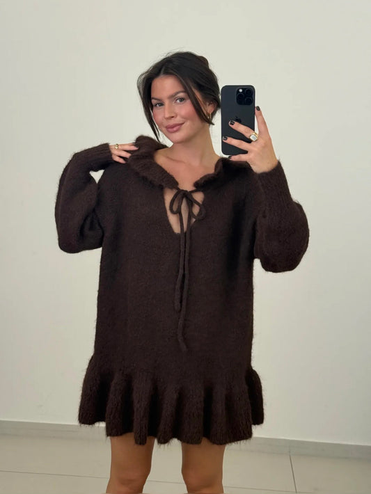 ⊹ PAYTON Strickpullover/ kleid Brown ⊹