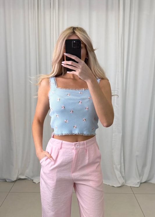 ⊹ FLOWER Top Blue ⊹