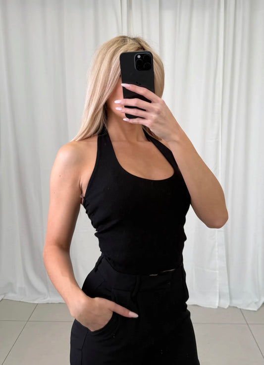 ⊹ DEMI Neckholdertop Black ⊹