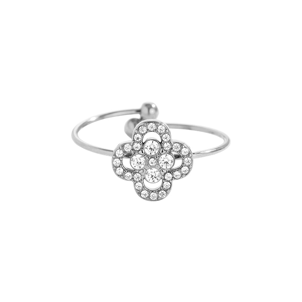 ⊹ CLOVER DIAMOND Ring Silber ⊹