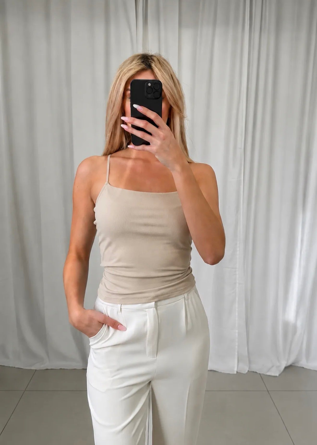 ⊹ ZOE Top Beige ⊹