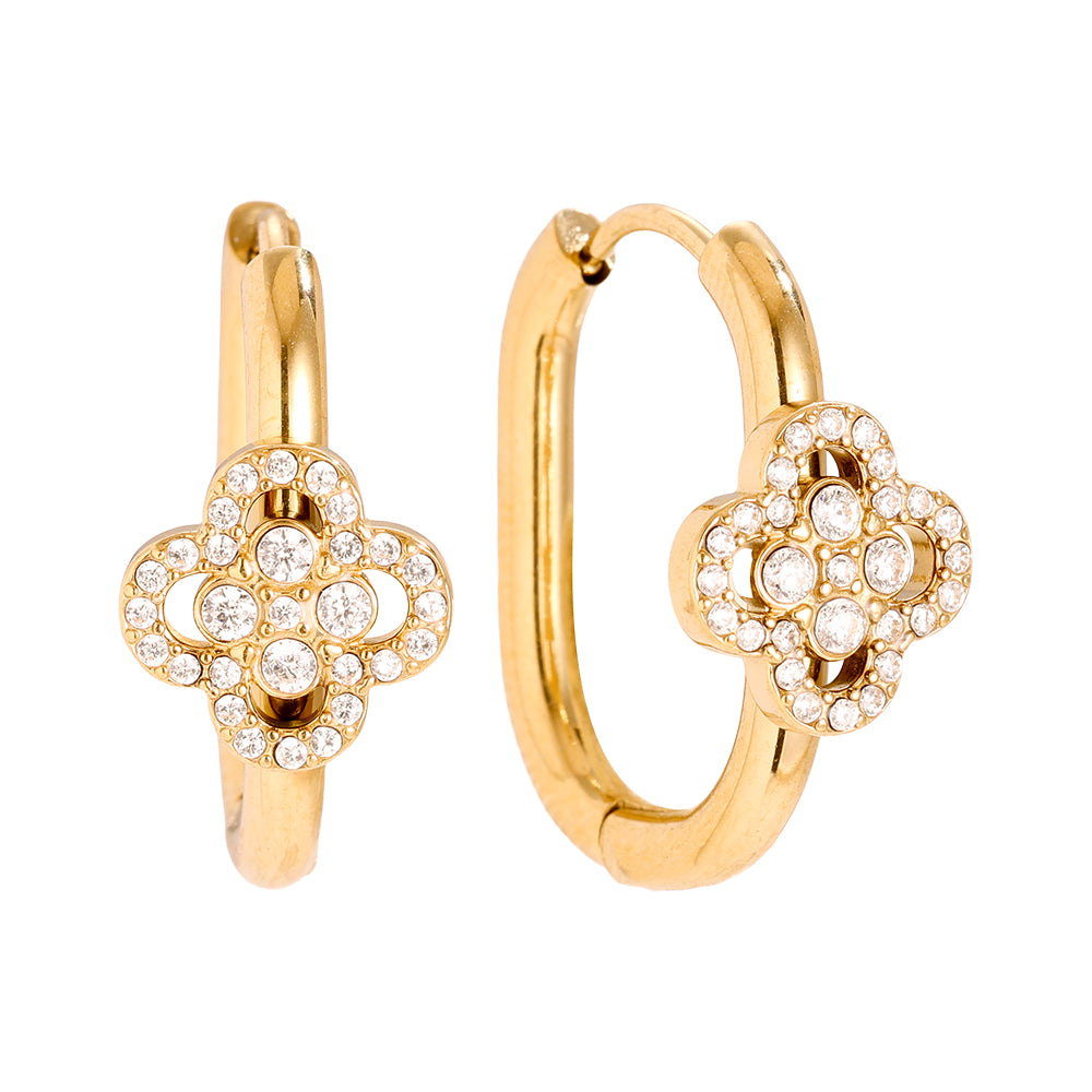 ⊹ CLOVER DIAMOND Creolen Gold ⊹