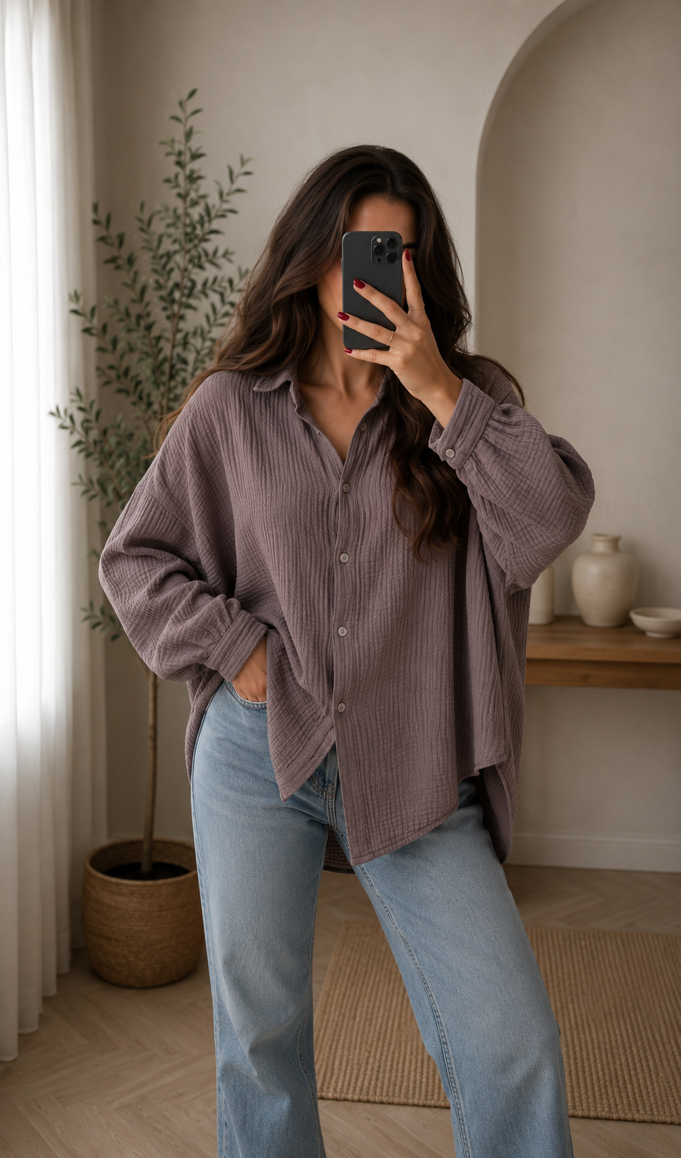 ⊹ MALIN Musselinbluse Brown ⊹