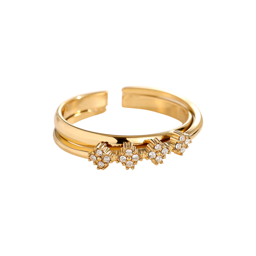 ⊹ PHOEBE DOUBLE Ring Gold ⊹