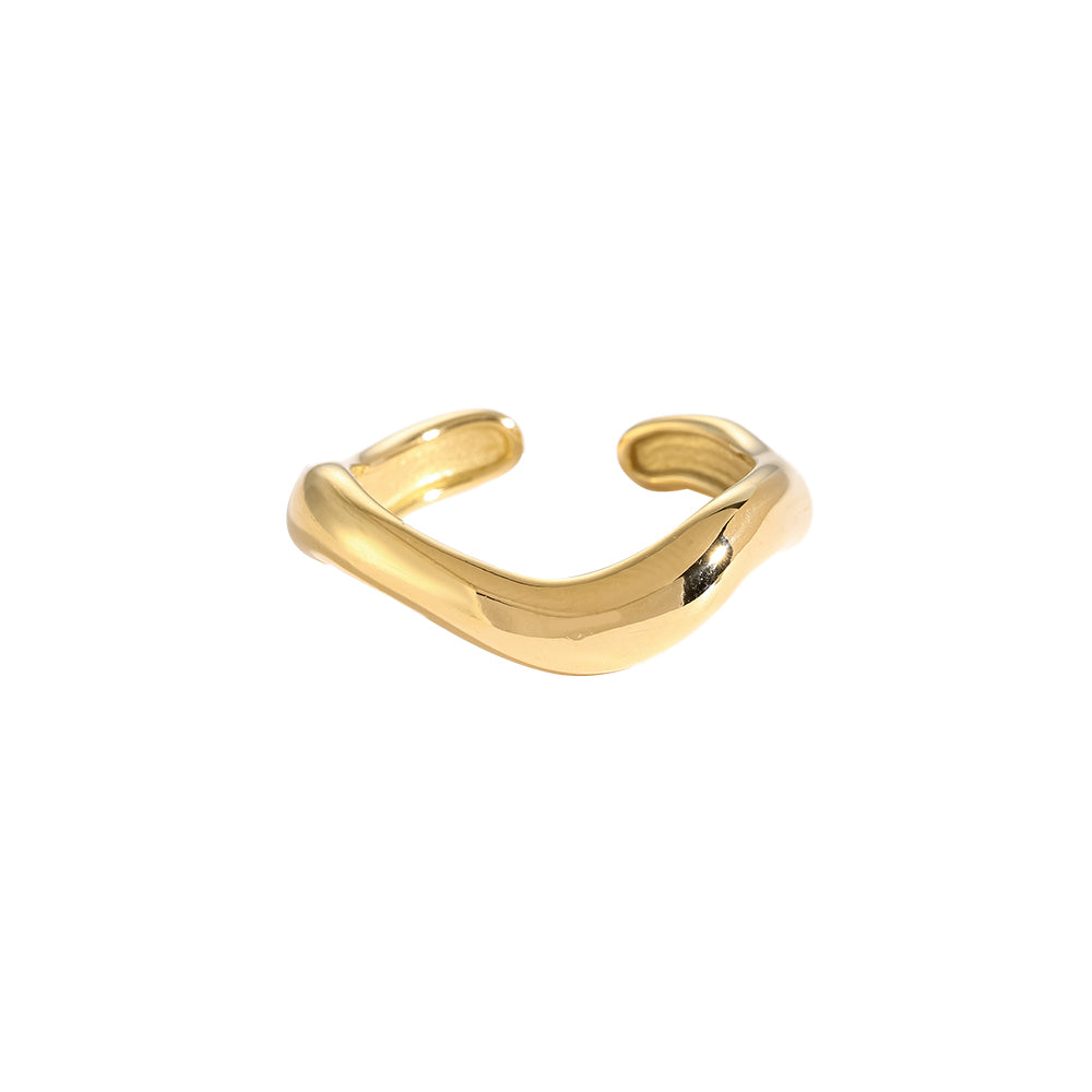 ⊹ SIMPLE WAVY Ring Gold ⊹