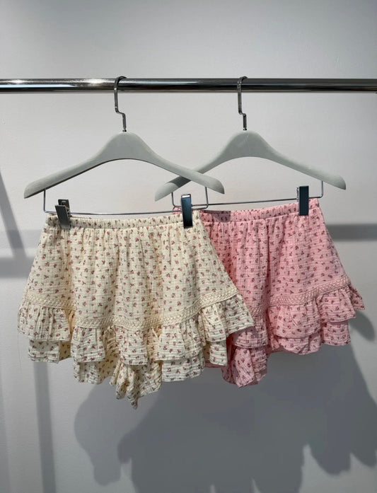 ⊹ BLOOM Skort Beige/Rose ⊹