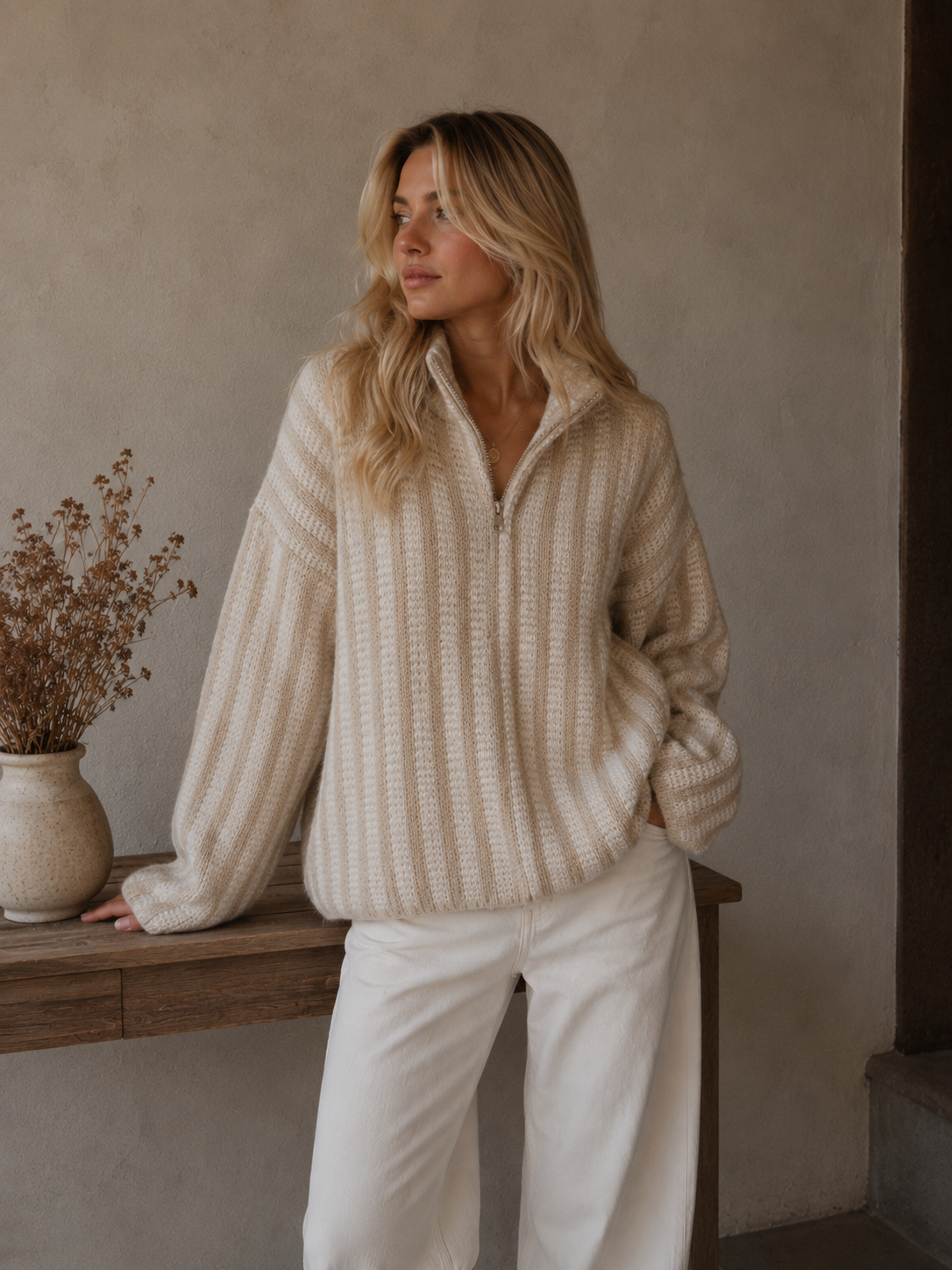 ⊹ PIA Strickjacke Beige ⊹