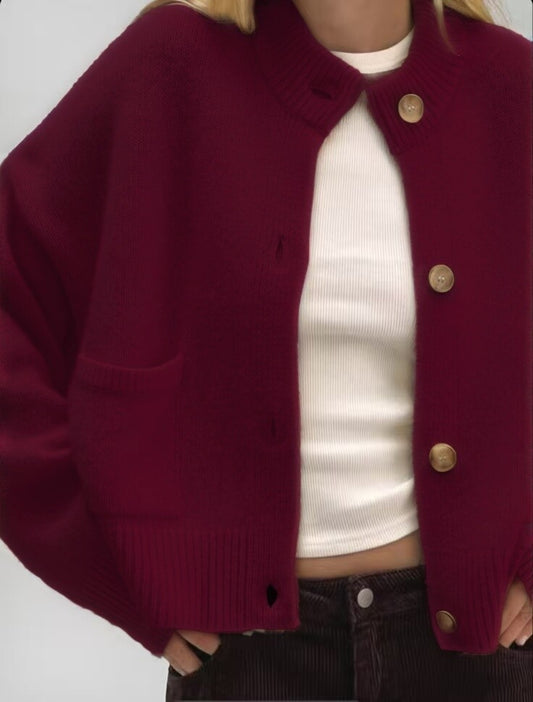 ⊹ LIZ Strickjacke Weinrot ⊹