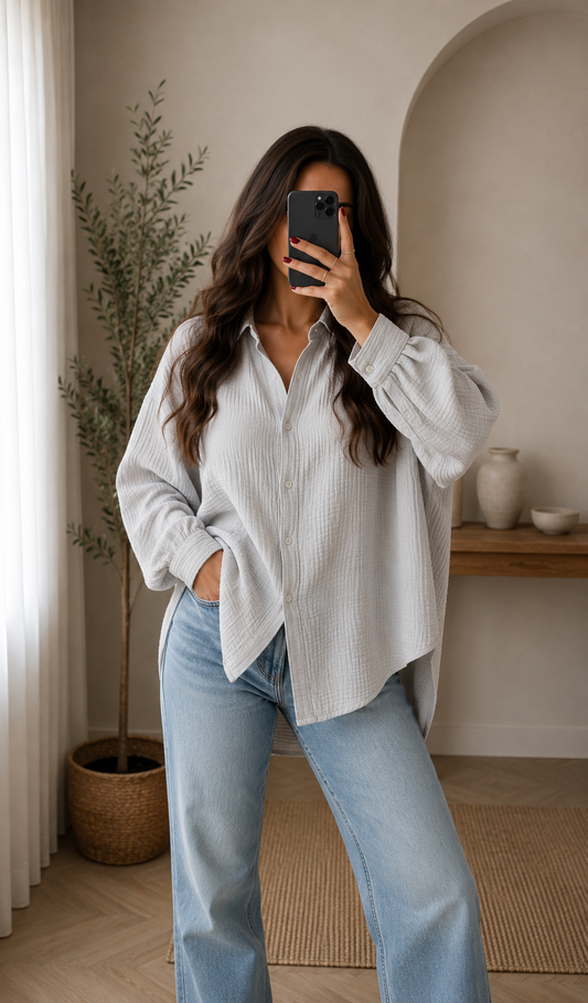 ⊹ MALIN Musselinbluse Beige ⊹