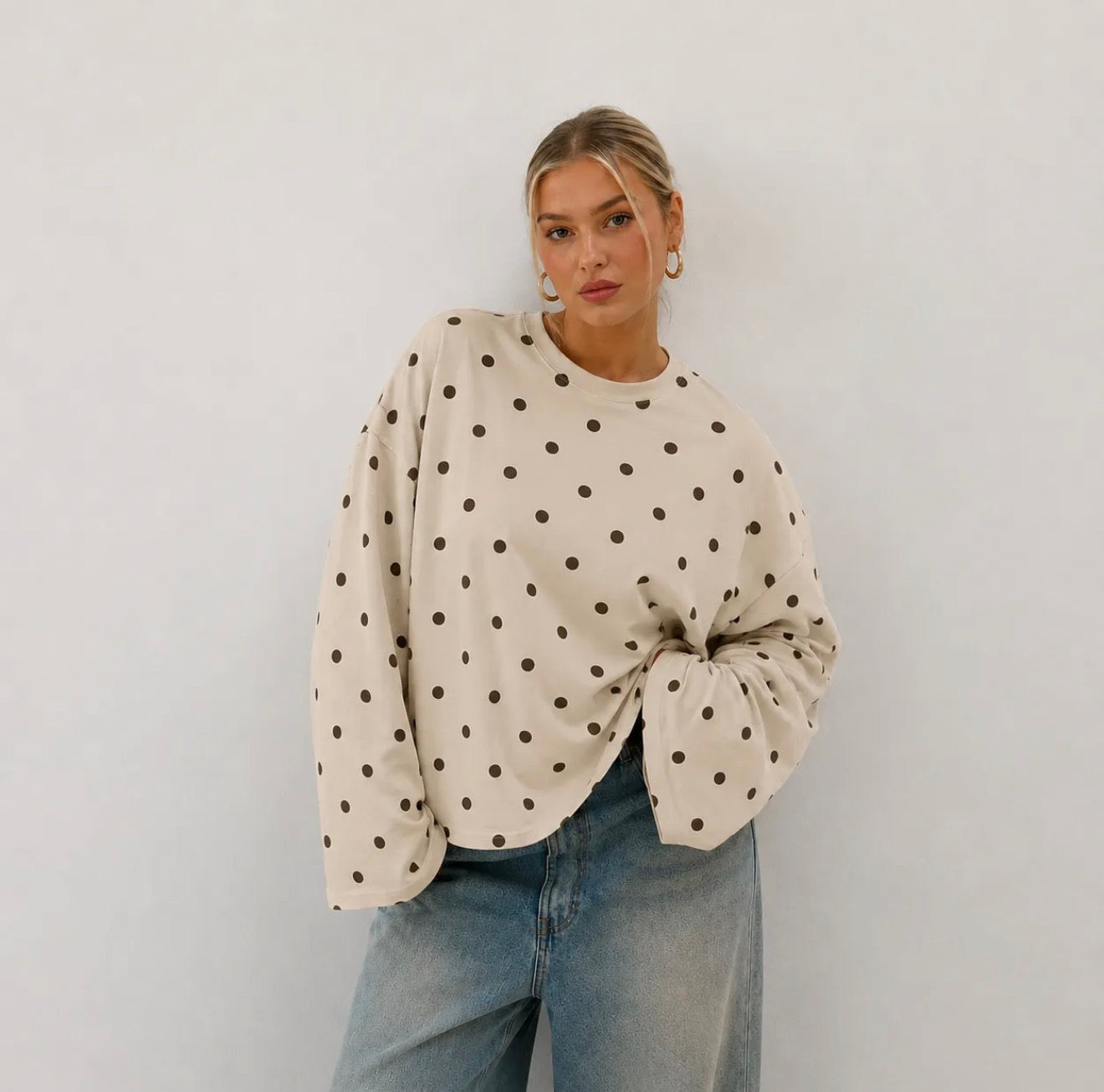 ⊹ LISSY Pullover Dots Beige ⊹