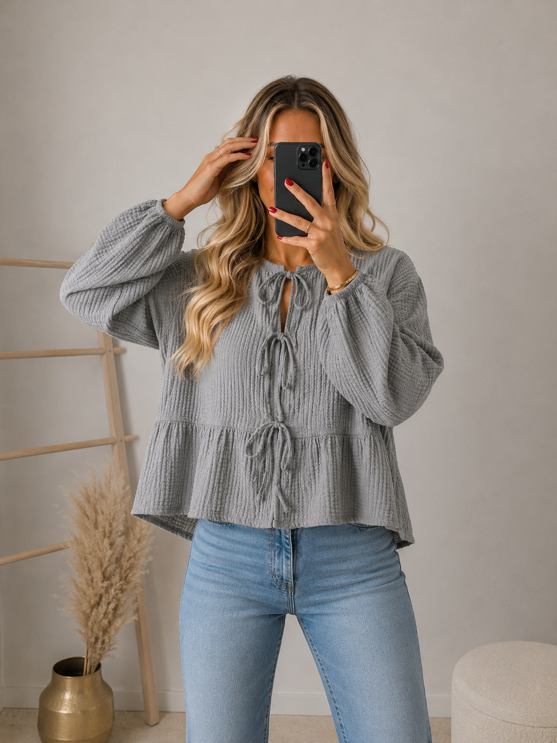 ⊹ SWINNY Bluse Taupe ⊹