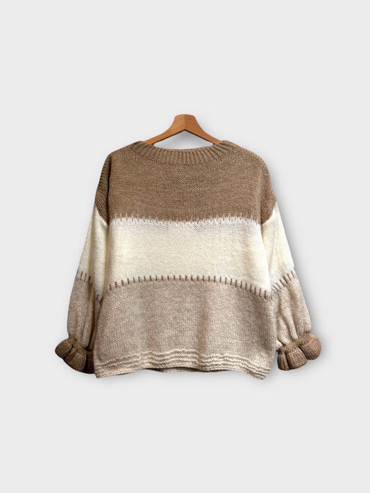 ⊹ FLÉUR Strickpullover Beige ⊹