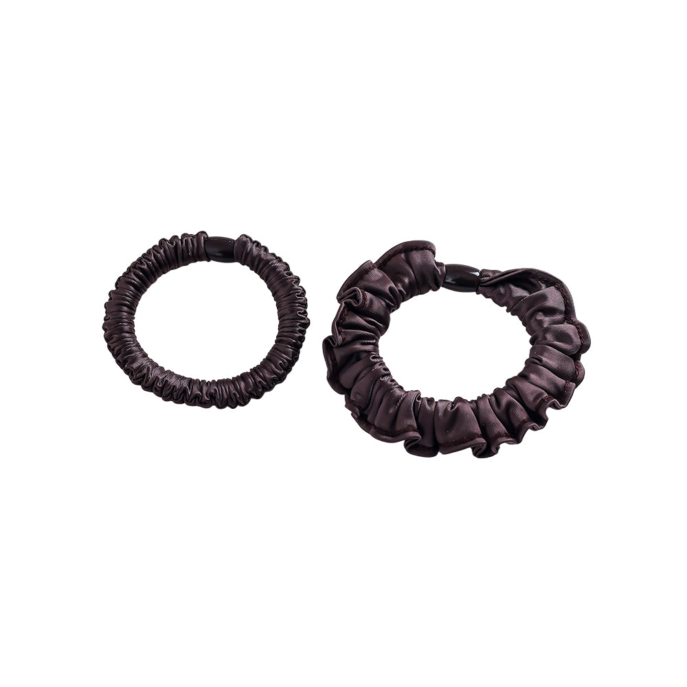⊹ SILK Scrunchie Black Duo ⊹