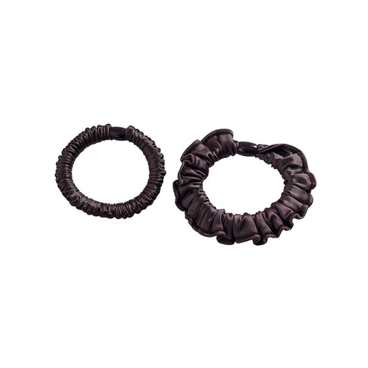 ⊹ SILK Scrunchie Black Duo ⊹