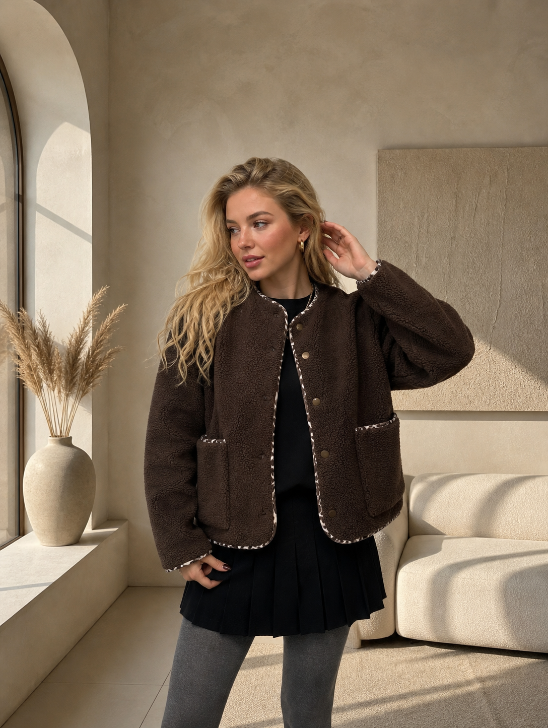 ⊹ FLUFFY Jacke Brown ⊹