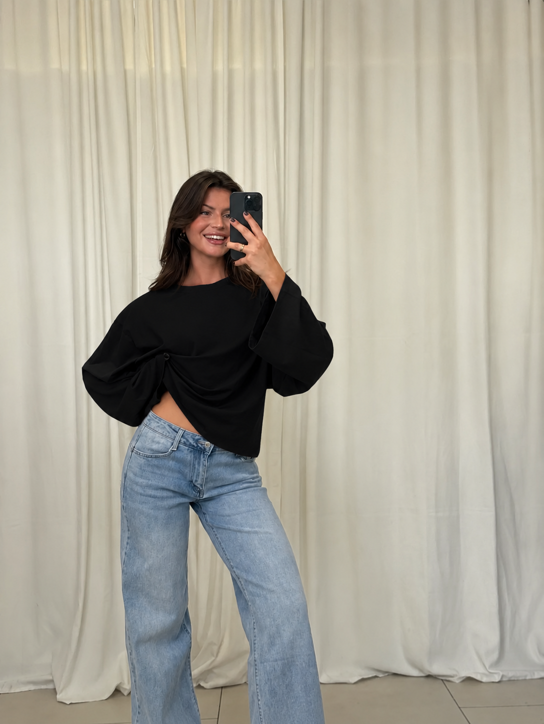 ⊹ LISSY Pullover Uni Black ⊹