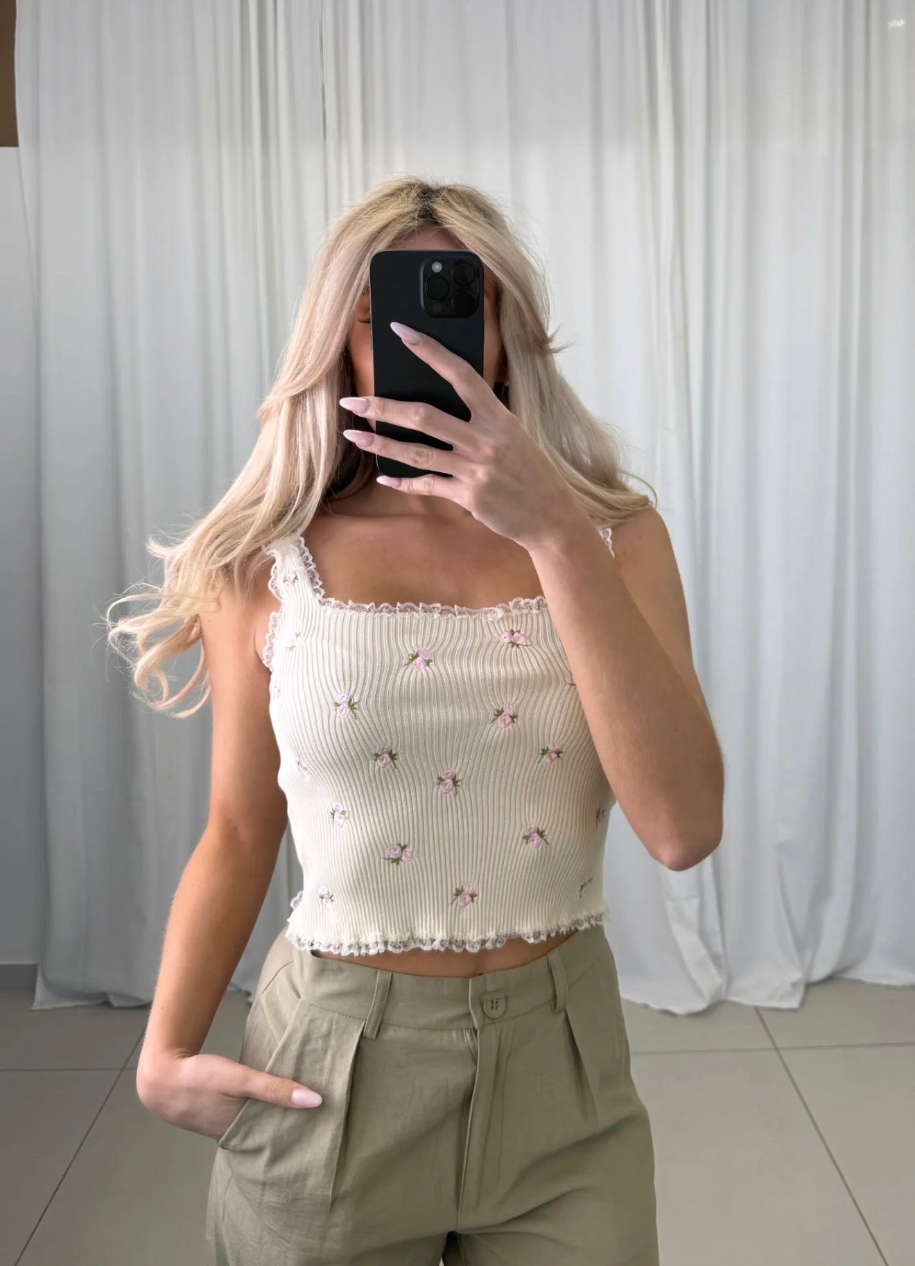 ⊹ FLOWER Top Beige ⊹