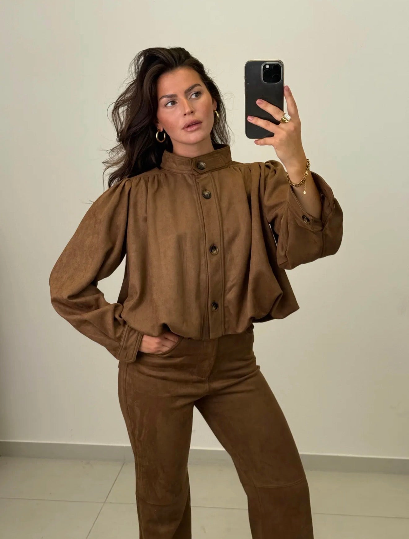 ⊹ ELENA SAMT Jacke Camel ⊹